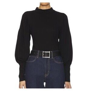 Uniqlo U Sweater Womens Small Black Turtleneck 100% Wool Long Sleeve Pullover